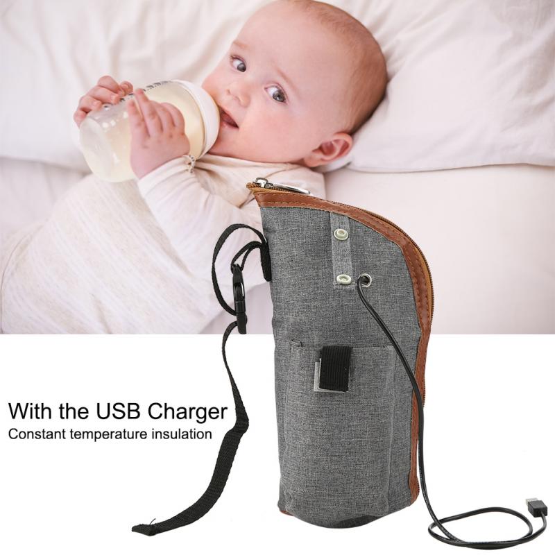 Portable Baby Warmers Bottle Holder USB Heating Bags Travel Mug Feeding Bottle Infant Milk Bottle Heating Bag Baby Feeding - Korvel