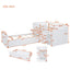 Cama loft twin en forma de L que ahorra espacio con 7 cajones - Blanca