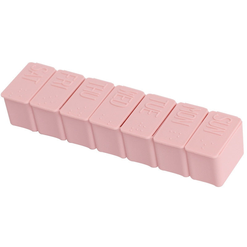 Travel Pill Box Holder Weekly Medicine Storage Organizer Container Drug Tablet Dispenser Independent Lattice Plastic Pill Case - Korvel