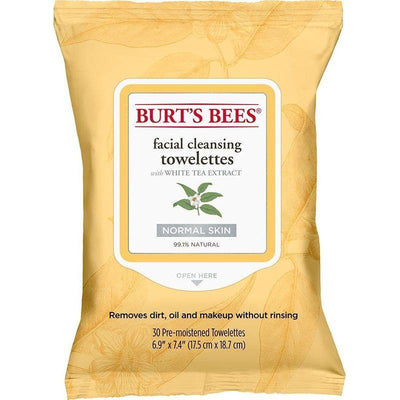Burt's Bees Facial Cleansing Towelettes with White Tea Extract - 30 Ct