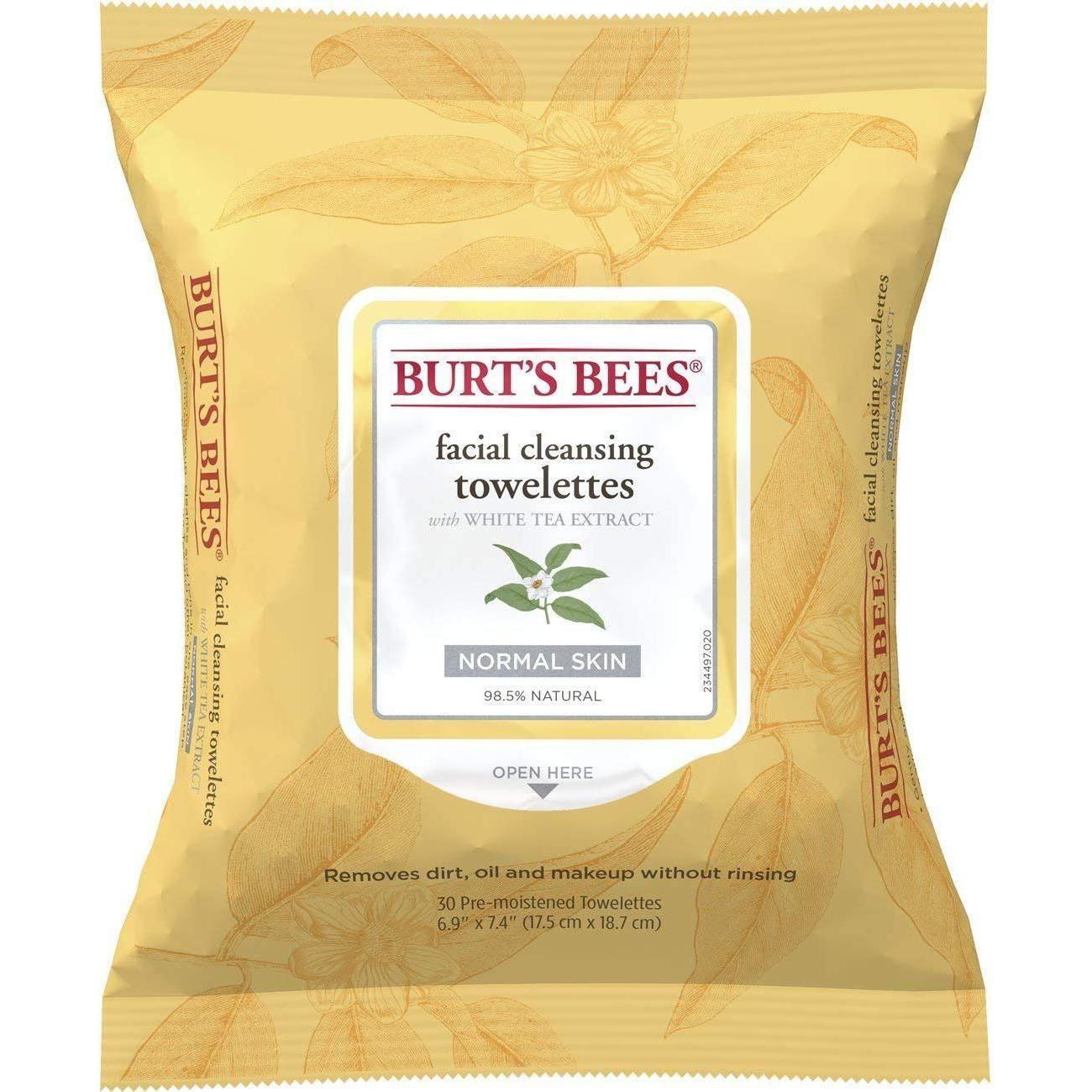 Burt's Bees Facial Cleansing Towelettes with White Tea Extract - 2 Pack