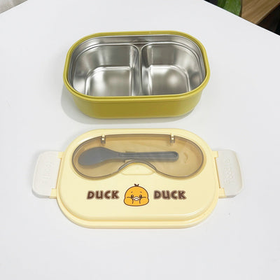 Cartoon cute stainless steel compartment lunch box lunch box fresh-keeping box - Korvel