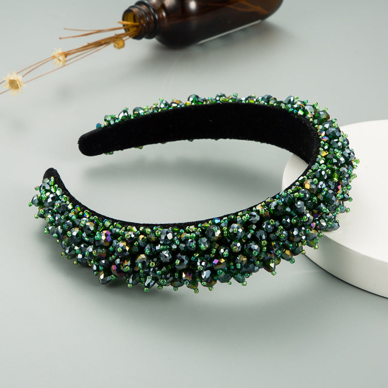Ins New Baroque Hand-Sewn Stellalou Headband Full Of Crystal Headband - Korvel