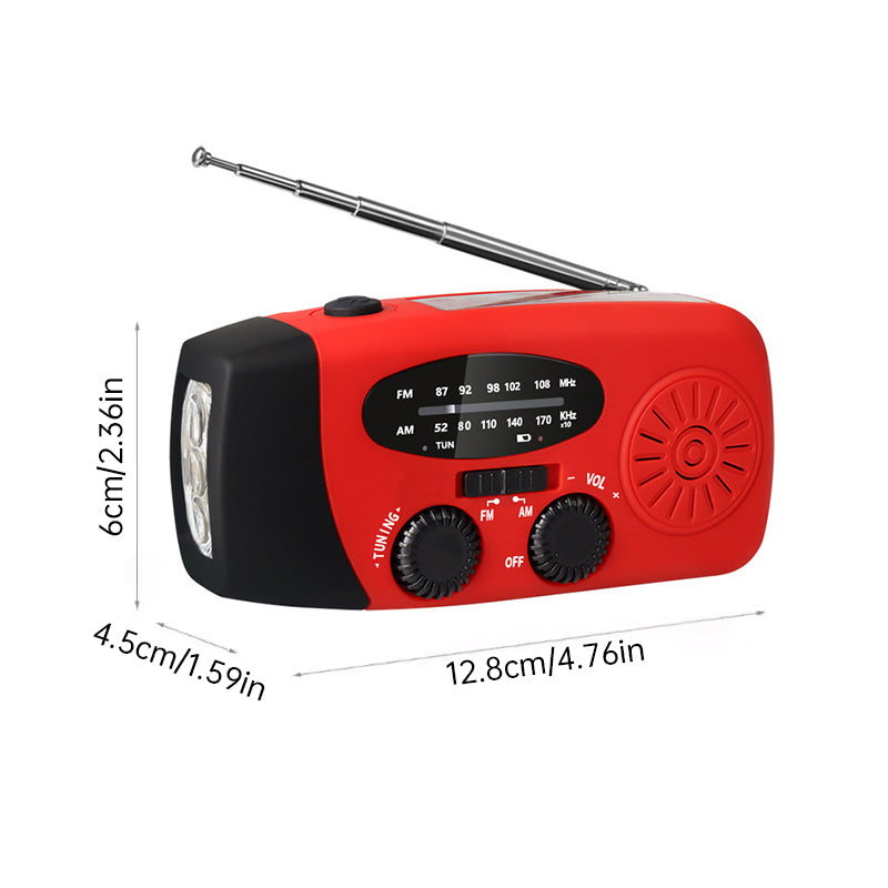 Portable multi - func hand - crank, emergency gen, solar radio, shockproof, FM/AM/WB/NOAA, power bank - Korvel