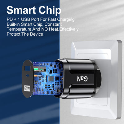 65W Gallium Nitride PD Fast Charging Mobile Phone Charger - Korvel