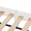 Twin Bed with Column-Decoration Headboard, with Bed Slats,White - Korvel