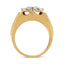 Men's 14K Yellow Gold Plated Sterling Silver Diamond Cluster Ring - Size 10