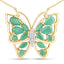 Collar de Esmeralda Genuina de 2.60 Quilates y Circonita Blanca en Plata de Ley
