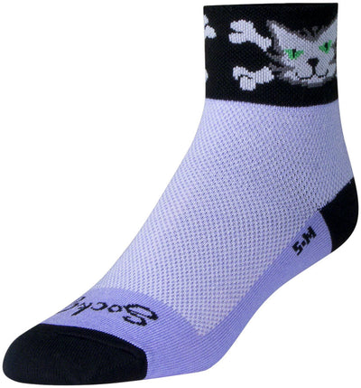SockGuy Classic Bad Kitty Socks - Purple Women's Small/Medium
