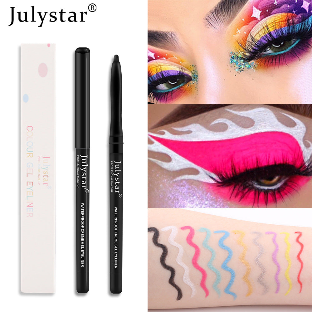 White Eyeliner Pencil Color Eyeliner Cream Not Easy To Smudge Waterproof Oil-Proof Slim Eyeliner Gel Pencil - Korvel