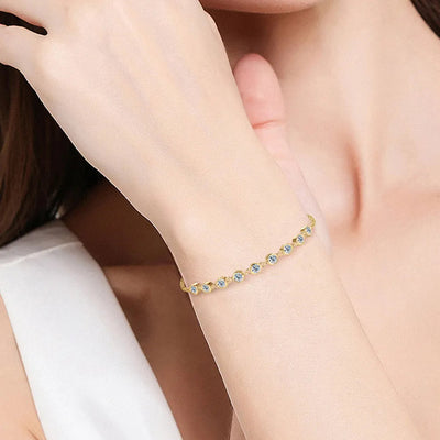 Inlaid Moissanite 925 Sterling Silver Bracelet - Korvel