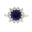 Anillo de Moissanita de Zafiro Creado en Plata Esterlina