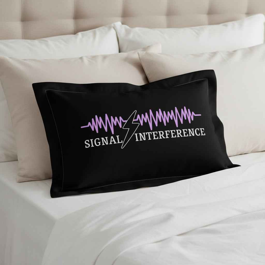 Signal Interference Microfiber Pillow Sham – Violet Waveform Design