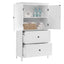Bathroom Storage Cabinet, Cabinet with Two Doors and Drawers, Adjustable Shelf, MDF Board, White - Korvel