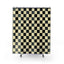 Checked Feline Shower Curtain - Elegant Gold & Black Design
