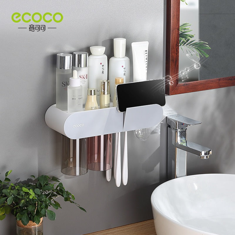 Toothbrush holder wall mounted home mouthwash cup electric non perforated dental tools, dental cylinder set holder - Korvel