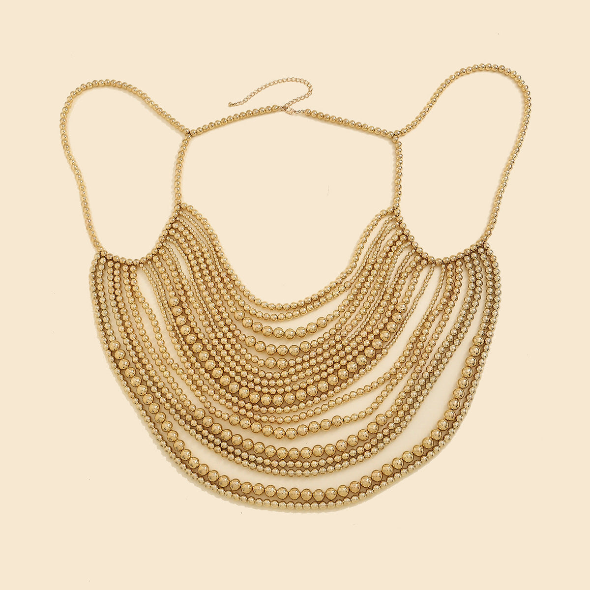 Multi Layer Imitation Pearl Black Chain Body Chain