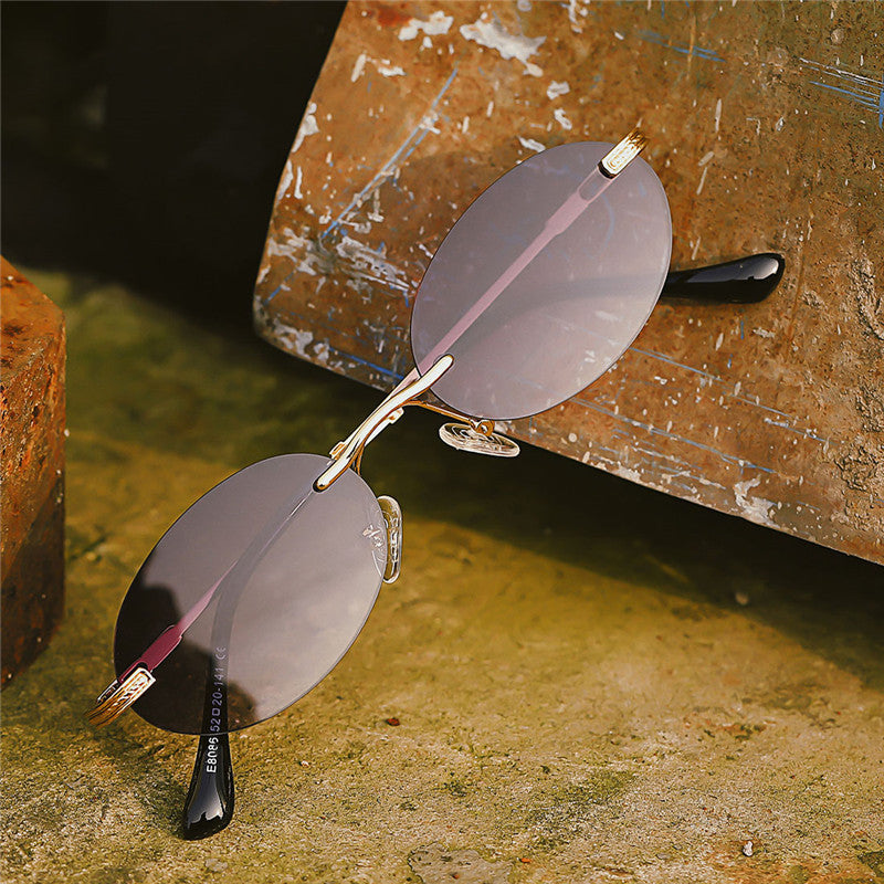 Metal Frame Oval Multicolor Sunglasses