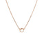 14k Rose Gold Necklace with Round White Topaz - 17 Inch