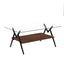 Rectangle Coffee Table with Tempered Glass top and Black Metal Legs, Modern Table for Living Room , Transparent Glass - Korvel