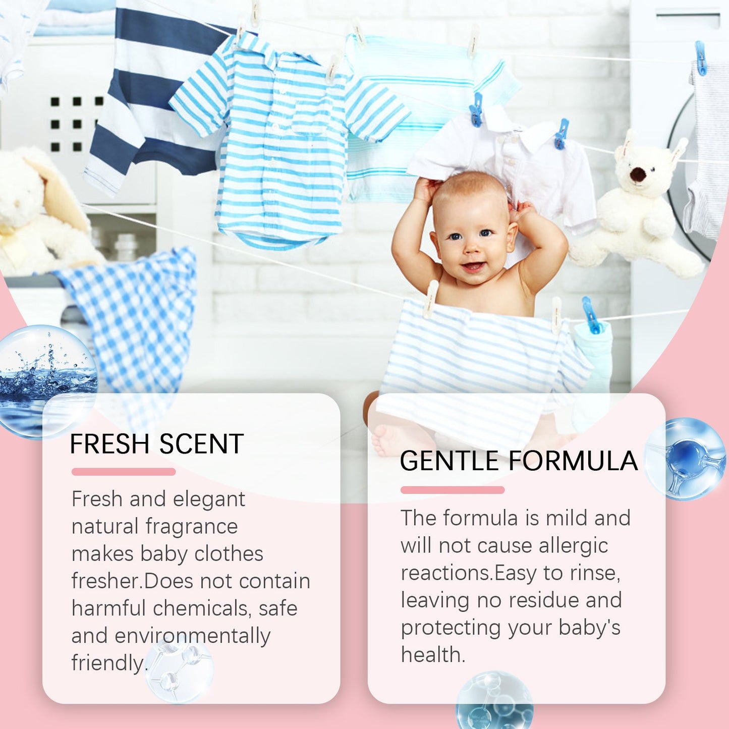 Baby Clothes Detergent Mild Formula Soft Detergent For Deep Cleaning Baby Clothes - Korvel