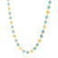 14k Yellow Gold Turquoise Geometric Mirror Gem Chain Necklace