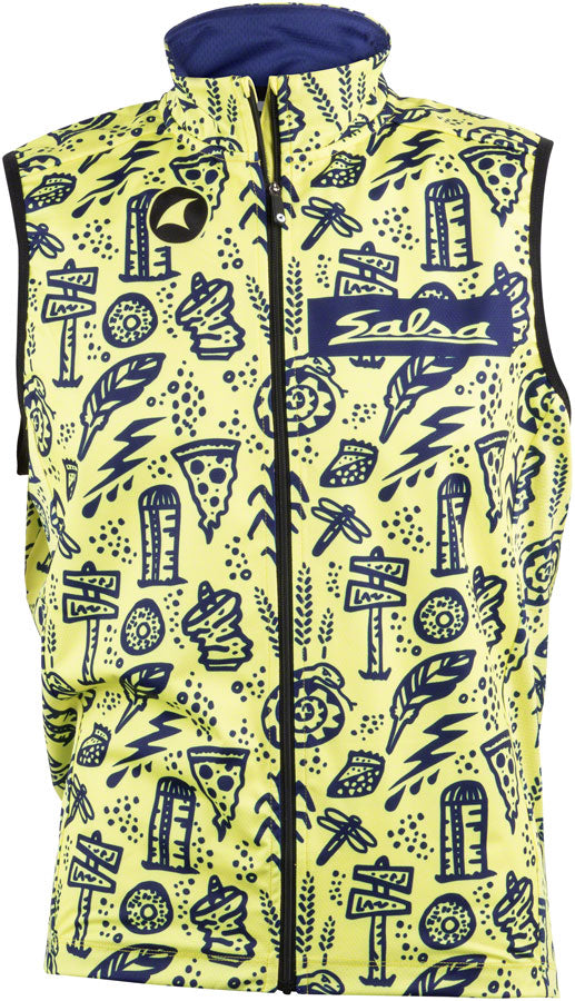Gilet Gravel Story pour homme Salsa - Jaune Bleu Foncé Petit