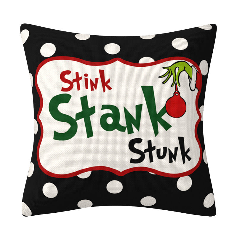 Grinch Christmas Pillow Cover Amazon Home Christmas Decoration Cushion Sofa Pillowcase - Korvel