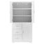 Tall and Wide Storage Cabinet with Doors for Bathroom/Office, Three Drawers, White - Korvel