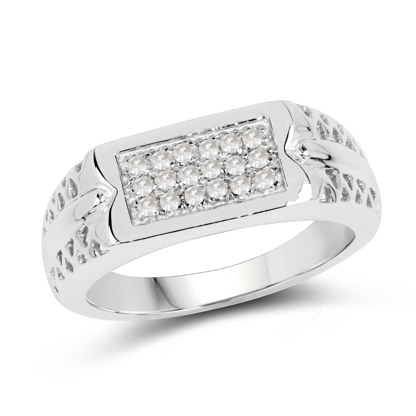 0.27 Carat Genuine White Diamond Sterling Silver Engagement Ring