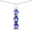 1.11 Carat Genuine Tanzanite & Diamond Pendant in Sterling Silver