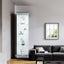 4 glass display cabinets with door shelves, floor standing antique bookshelf, 64.7 "* 16.7" * 14.3 ", black - Korvel