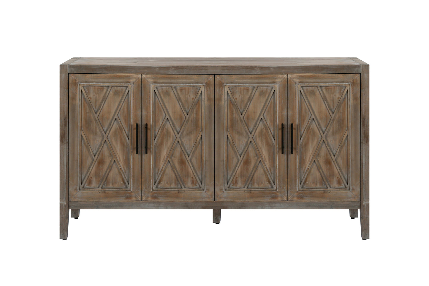 Aparador de Madera Twill de 4 Puertas - Estilo Country Americano Vintage