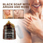 Black Soap With Argan And Rose, Deep Cleansing Moisturizing Skin Deodorizing Long-Lasting Cleansing Soap - Korvel
