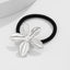 Versatile five petal flower alloy hair accessory with fashionable glossy imitation pearl bow headband - Korvel