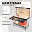 63" Tools Cabinet Working Tables Workbench Tool Storage Workshop Table with Drawers and Pegboard - Korvel