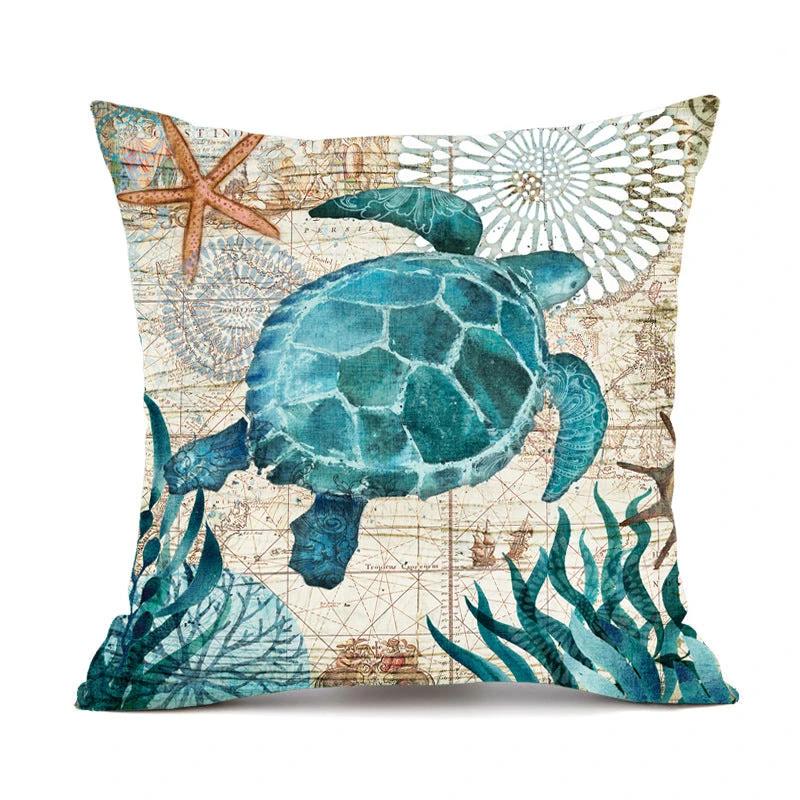 Housses de coussin imprimées Tortue de mer Mandotos pour une décoration intérieure élégante