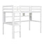 Twin Loft Bed with built-in desk and bookcase of three compartments, Guardrails and Ladder,White - Korvel