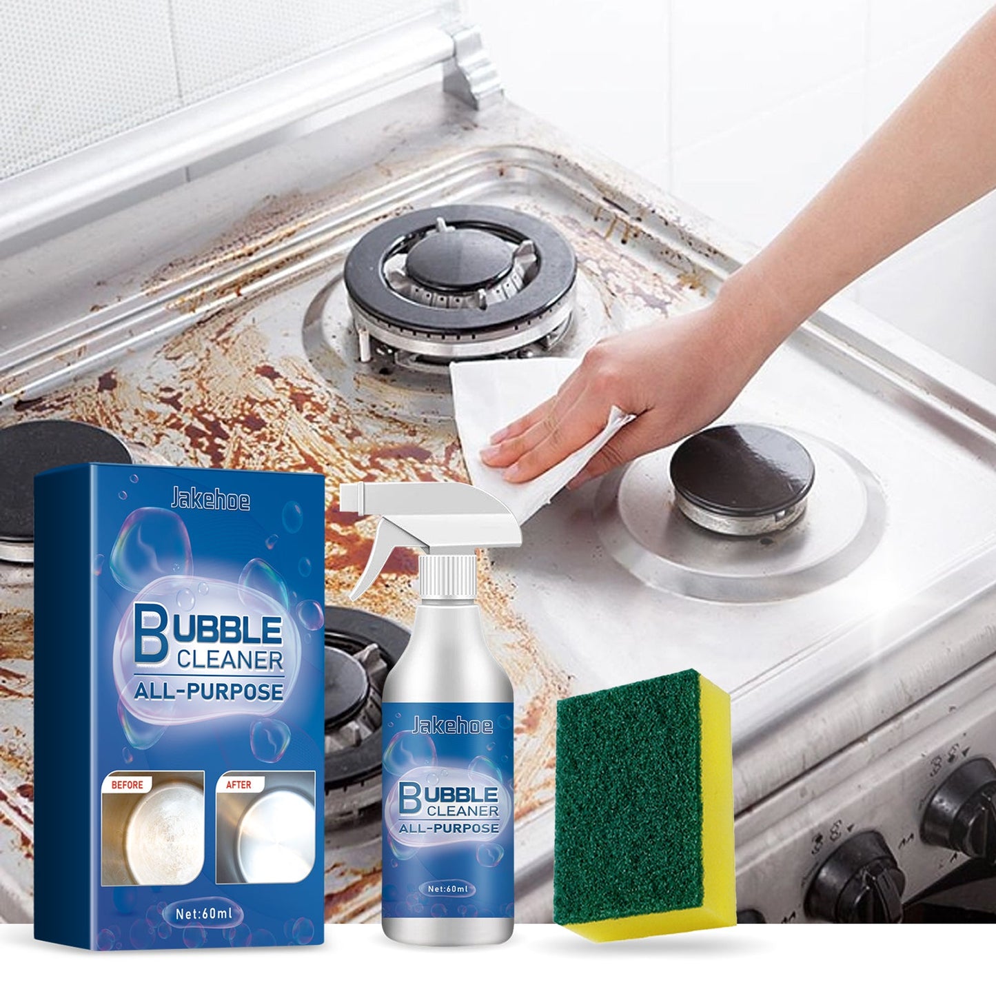Multi-Purpose Household Foam Cleaner Set, Kitchen Stove Tile Heavy Grease Cleaning - Korvel