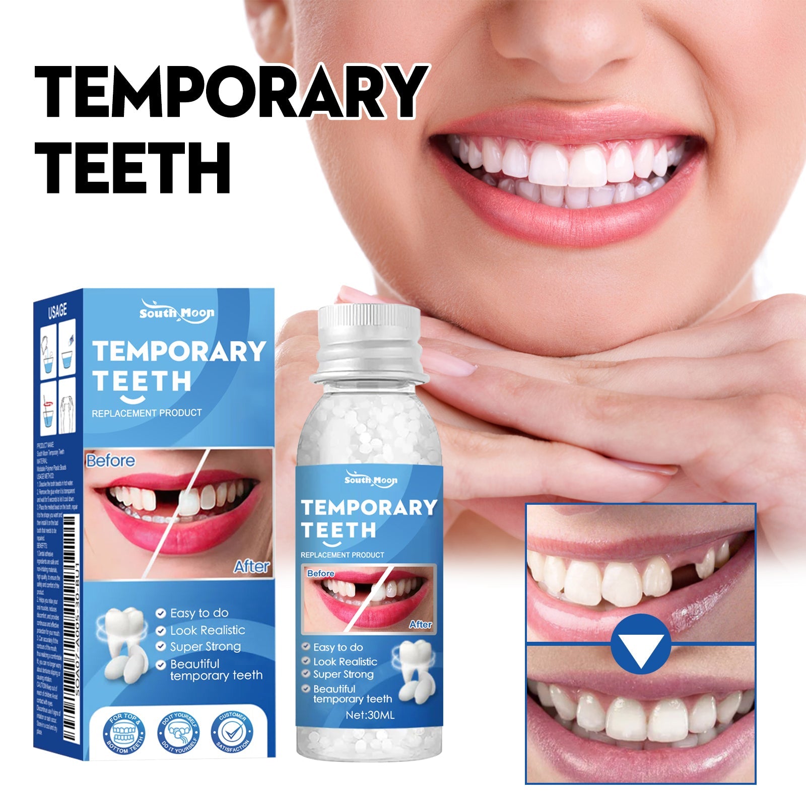 Solid Dental Glue Modification Teeth Temporary Filling Holes Filling Glue Prosthetic Dental Glue - Korvel