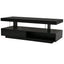 U-Can LED coffee table with storage space, modern central table with 2 drawers and display rack, equipped with LED lights, black - Korvel