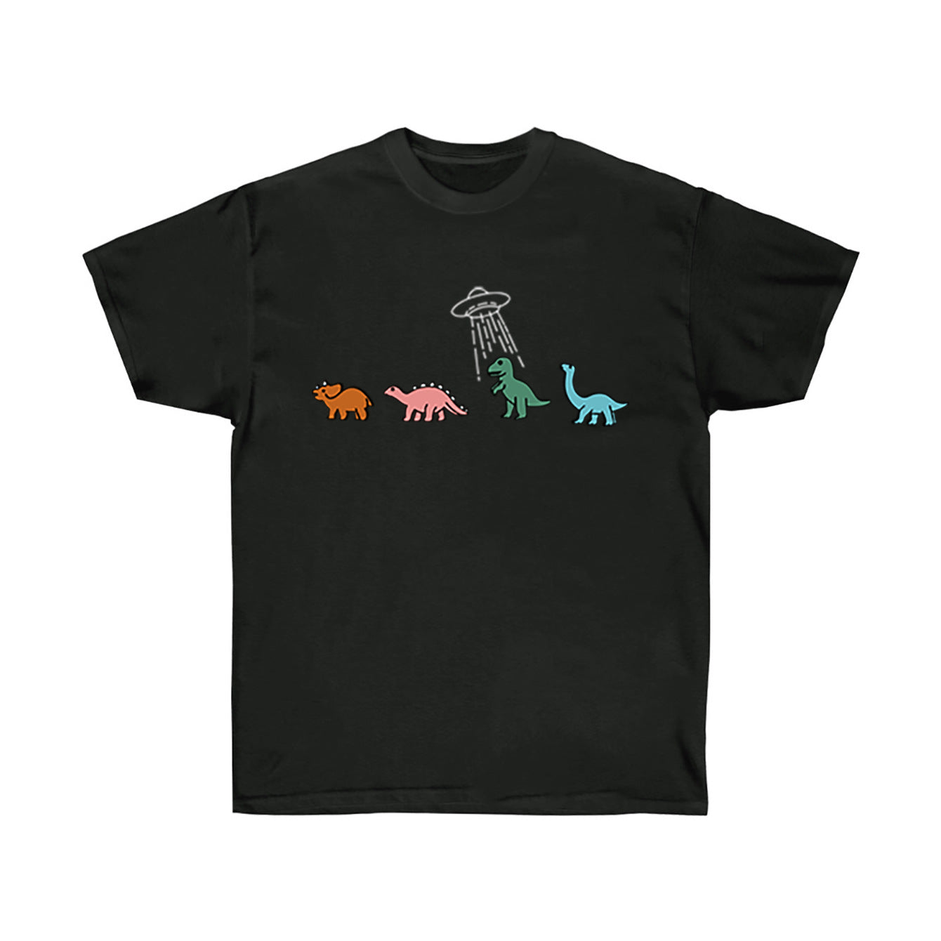 Round-neck Dinosaur Print Short Sleeve T-Shirt