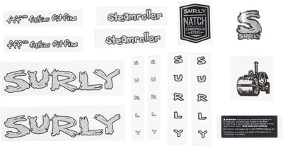 Juego de Calcomanías Surly Steamroller - Plata