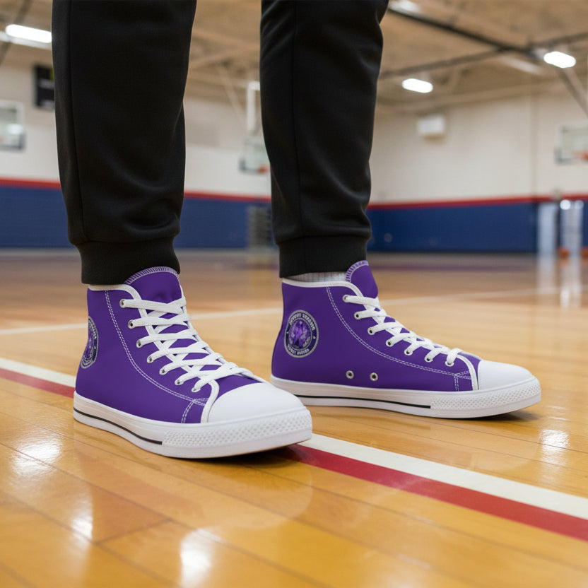 Men’s Purple High-Top Sneakers – Epilepsy Awareness Design