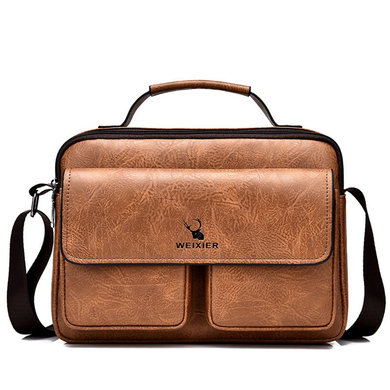 Men's Business Satchel Single Shoulder Bag Cross Body Large Capacity Single Shoulder Leisure Bag Messenger Bag - Korvel