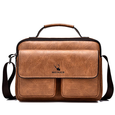 Men's Business Satchel Single Shoulder Bag Cross Body Large Capacity Single Shoulder Leisure Bag Messenger Bag - Korvel