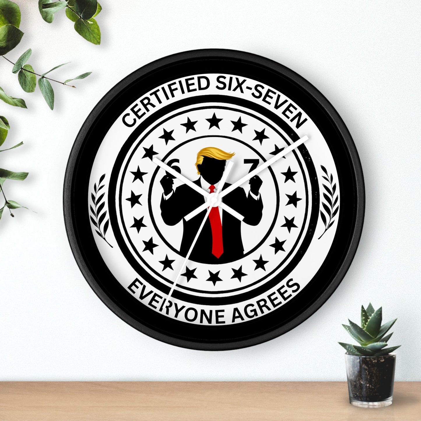 Certified Six-Seven Wall Clock - Political Parody Decor
