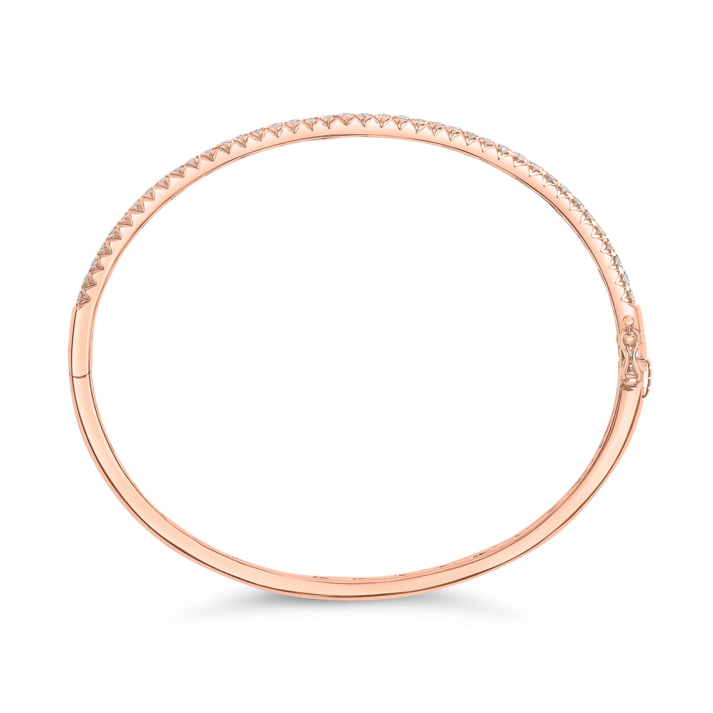 Bracelet jonc en or rose 14K avec diamants demi-éternité - 1,00 Cttw