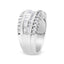 14K White Gold Diamond Modern Band Ring - Size 7