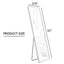 Aluminum alloy metal frame wall mounted full-length mirror black 65 * 23“ - Korvel